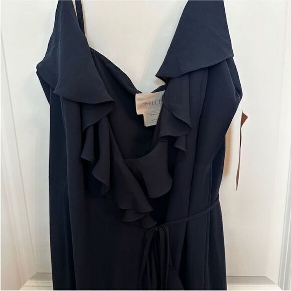 NWT BHLDN Anthropologie Hailee Ruffle-Neck Wrap Georgette Gown - Picture 3 of 7